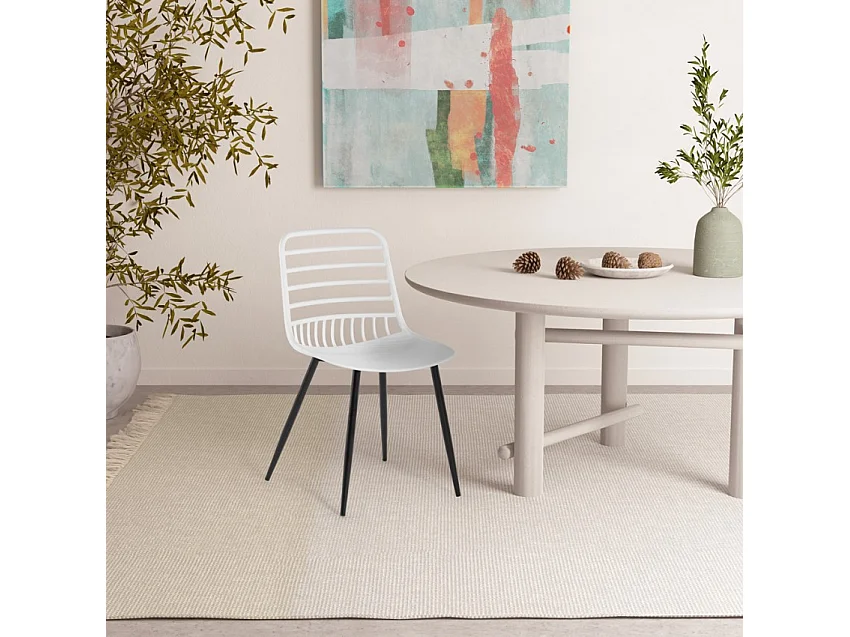 Sedie moderne cucina sala da pranzo bar ristorante polipropilene Lenny - Bianco