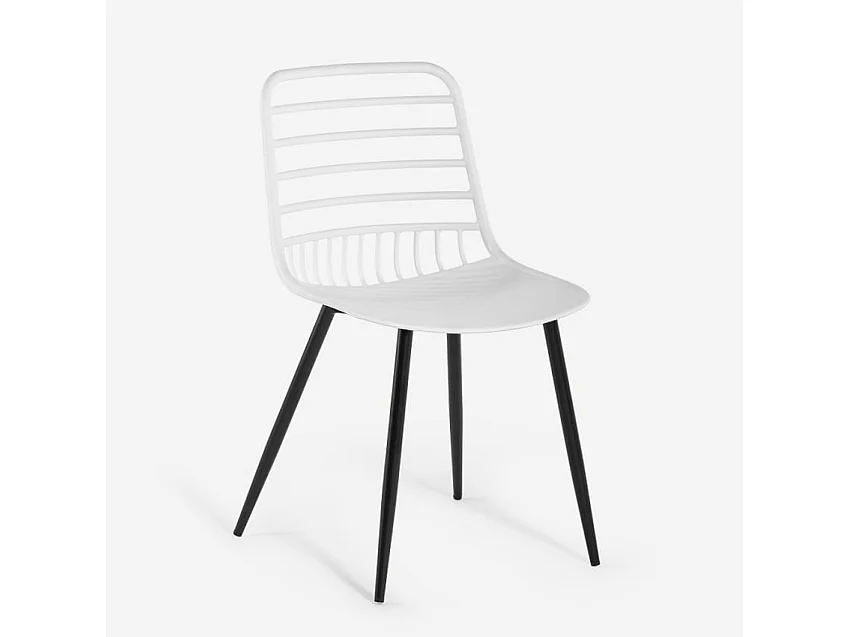 Moderne Stühle aus Polypropylen für Küche, Esszimmer, Bar Lenny - Weiß