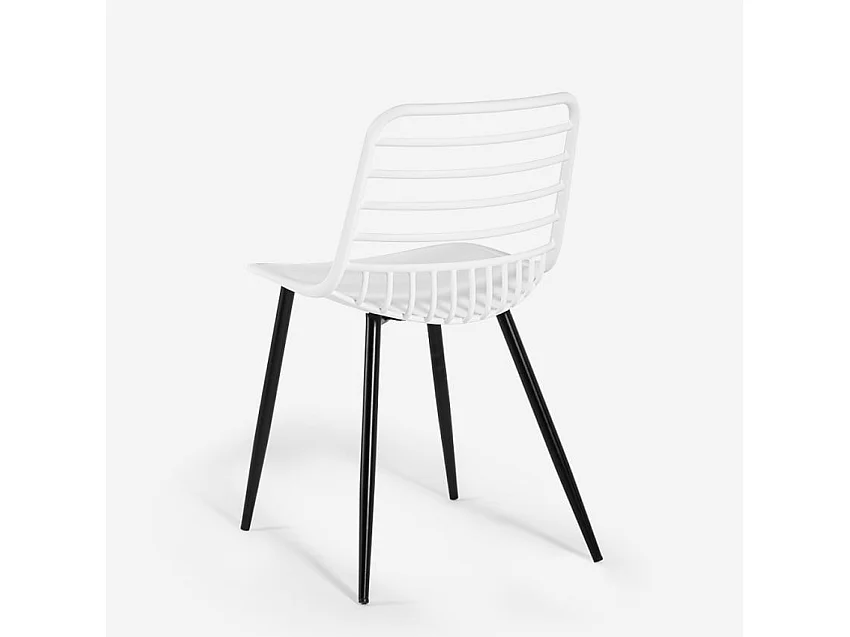 Moderne Stühle aus Polypropylen für Küche, Esszimmer, Bar Lenny - Weiß