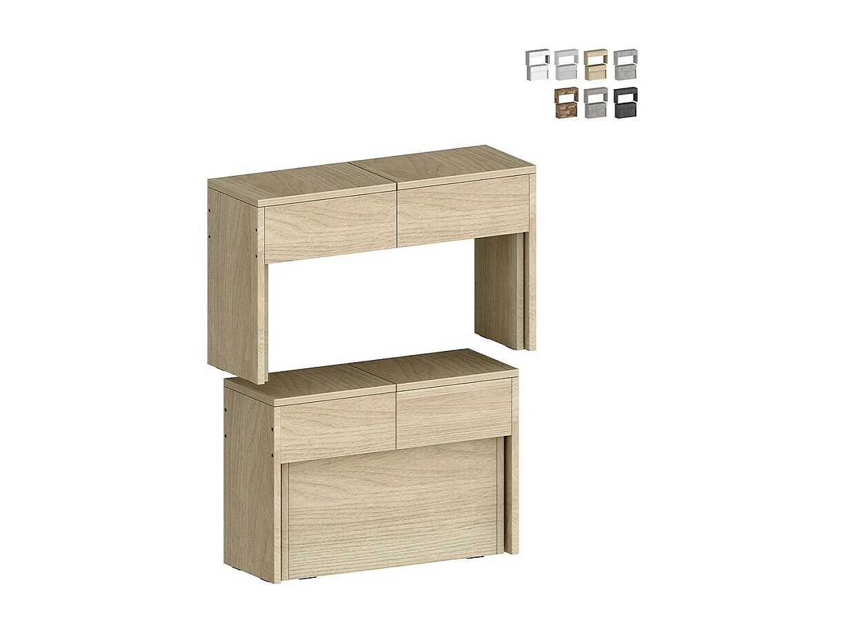 Set: 2 ausziehbare Bänke 66-290 cm für Esstisch Pratika A + B - Ulme