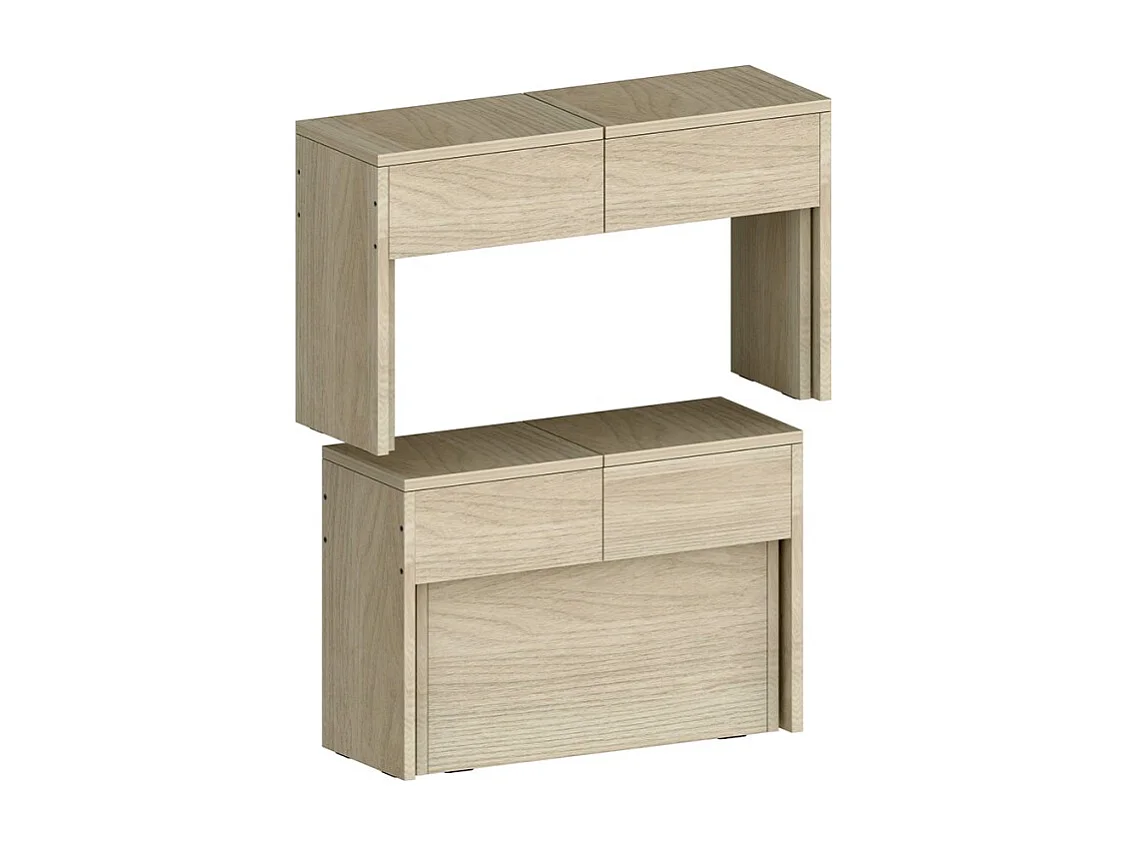 Set: 2 ausziehbare Bänke 66-290 cm für Esstisch Pratika A + B - Ulme