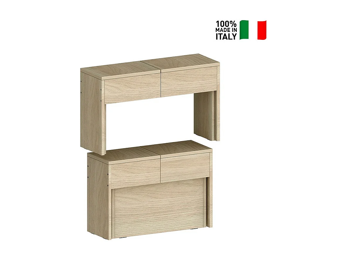 Set: 2 ausziehbare Bänke 66-290 cm für Esstisch Pratika A + B - Ulme