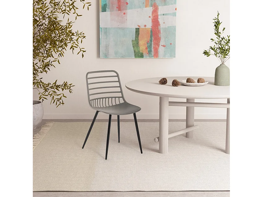 Sedie moderne cucina sala da pranzo bar ristorante polipropilene Lenny - Grigio