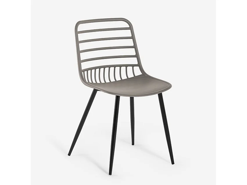 Moderne Stühle aus Polypropylen für Küche, Esszimmer, Bar Lenny - Grau