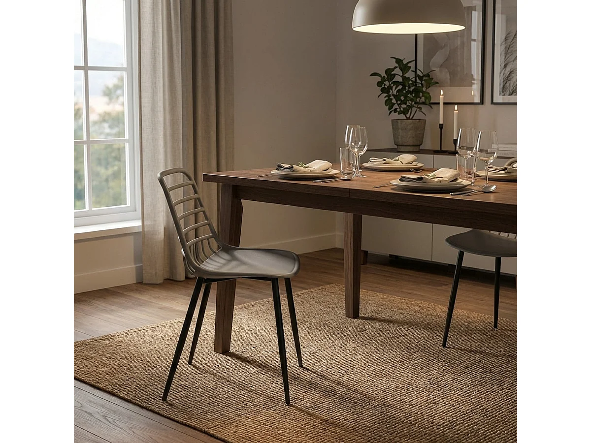 Moderne Stühle aus Polypropylen für Küche, Esszimmer, Bar Lenny - Grau