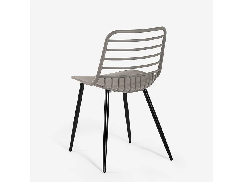 Moderne Stühle aus Polypropylen für Küche, Esszimmer, Bar Lenny - Grau