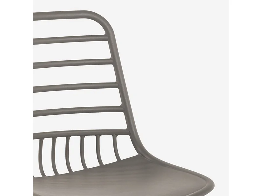 Moderne Stühle aus Polypropylen für Küche, Esszimmer, Bar Lenny - Grau