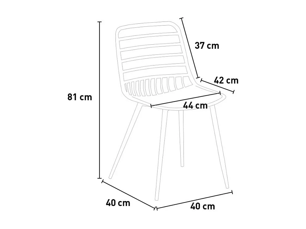 Moderne Stühle aus Polypropylen für Küche, Esszimmer, Bar Lenny - Grau