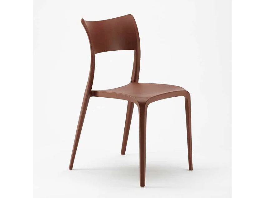 Silla de Polipropileno para Cocina Bar Restaurante y Jardín Parisienne - Marrón