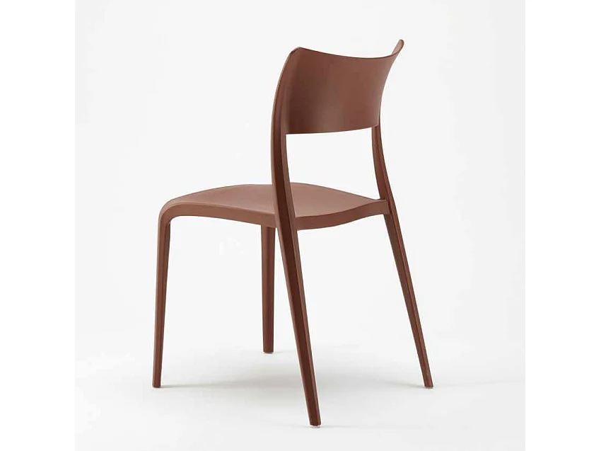 Silla de Polipropileno para Cocina Bar Restaurante y Jardín Parisienne - Marrón
