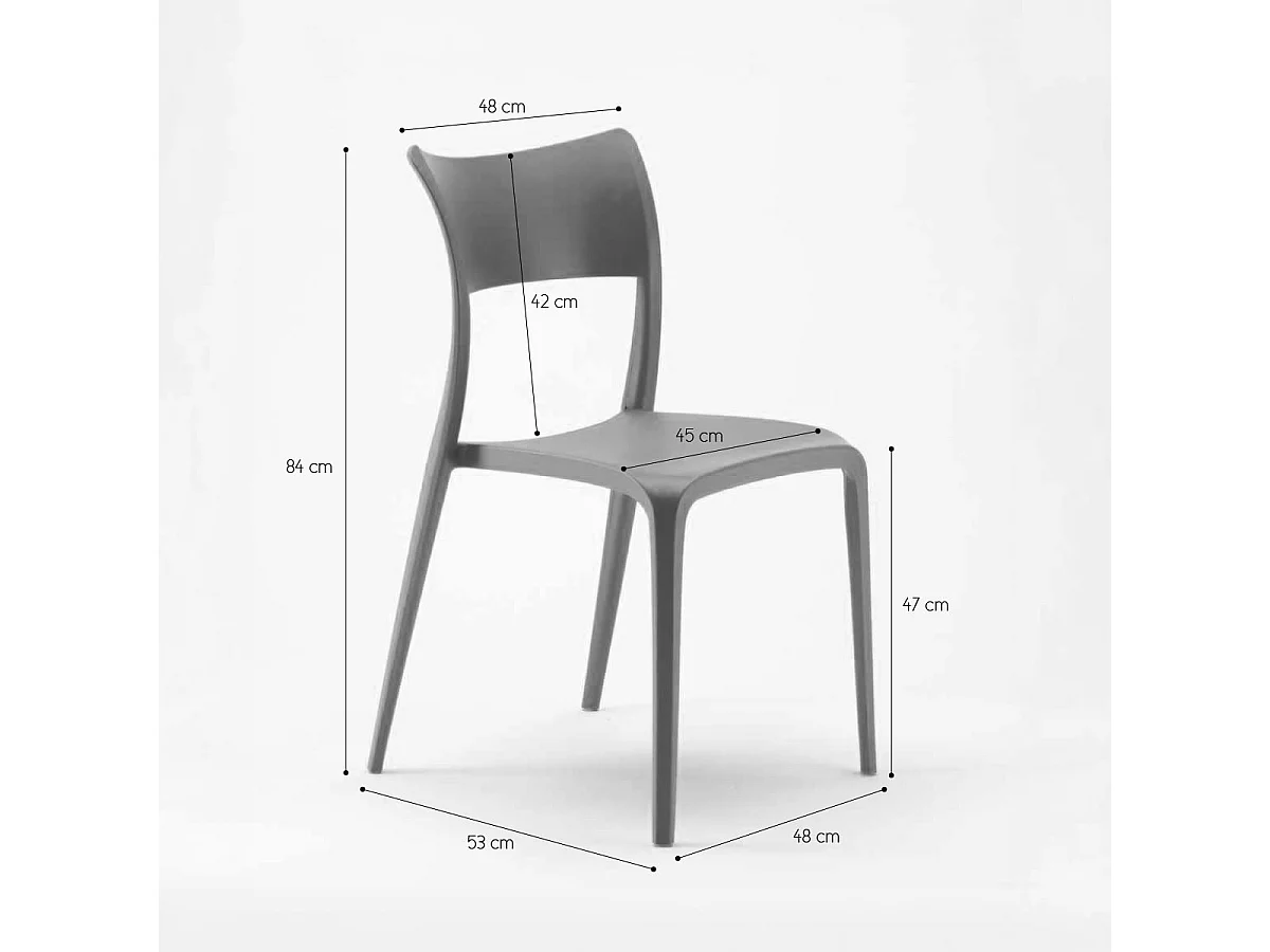 Silla de Polipropileno para Cocina Bar Restaurante y Jardín Parisienne - Marrón
