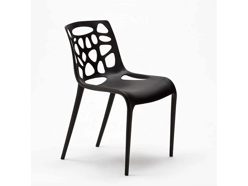 Sedie polipropilene antiuv design moderno Gelateria Connubia per cucina e bar - Nero