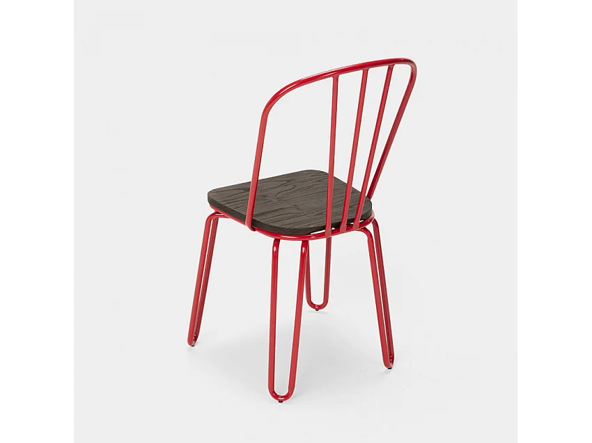 Stuhl für bar- und küche aus stahl im industriestil Ferrum - Rot