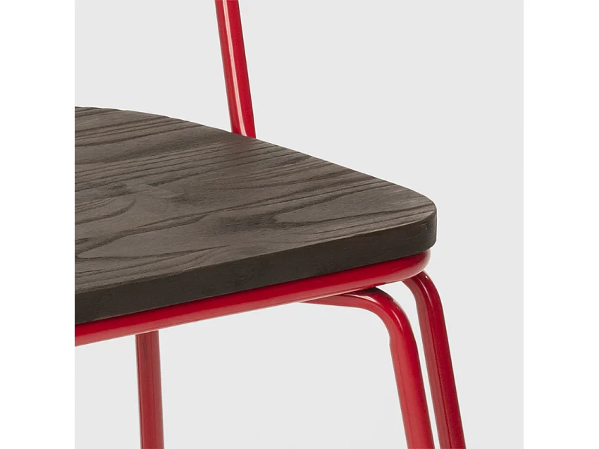 Stuhl für bar- und küche aus stahl im industriestil Ferrum - Rot