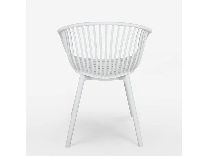 Sedia moderna con braccioli per sala da pranzo cucina giardino Philis - Bianco