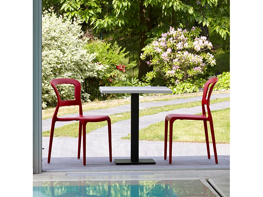 Silla apilable de diseño moderno para cocina, bar y restaurante Scab Pepper - Naranja