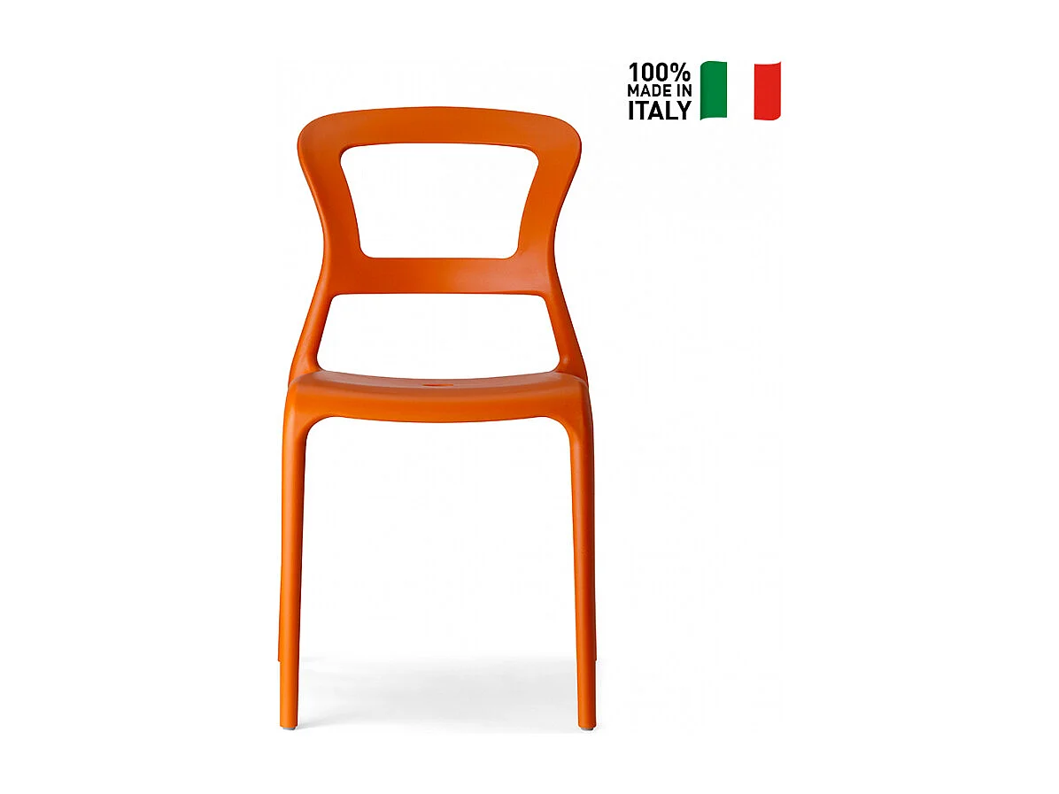 Silla apilable de diseño moderno para cocina, bar y restaurante Scab Pepper - Naranja