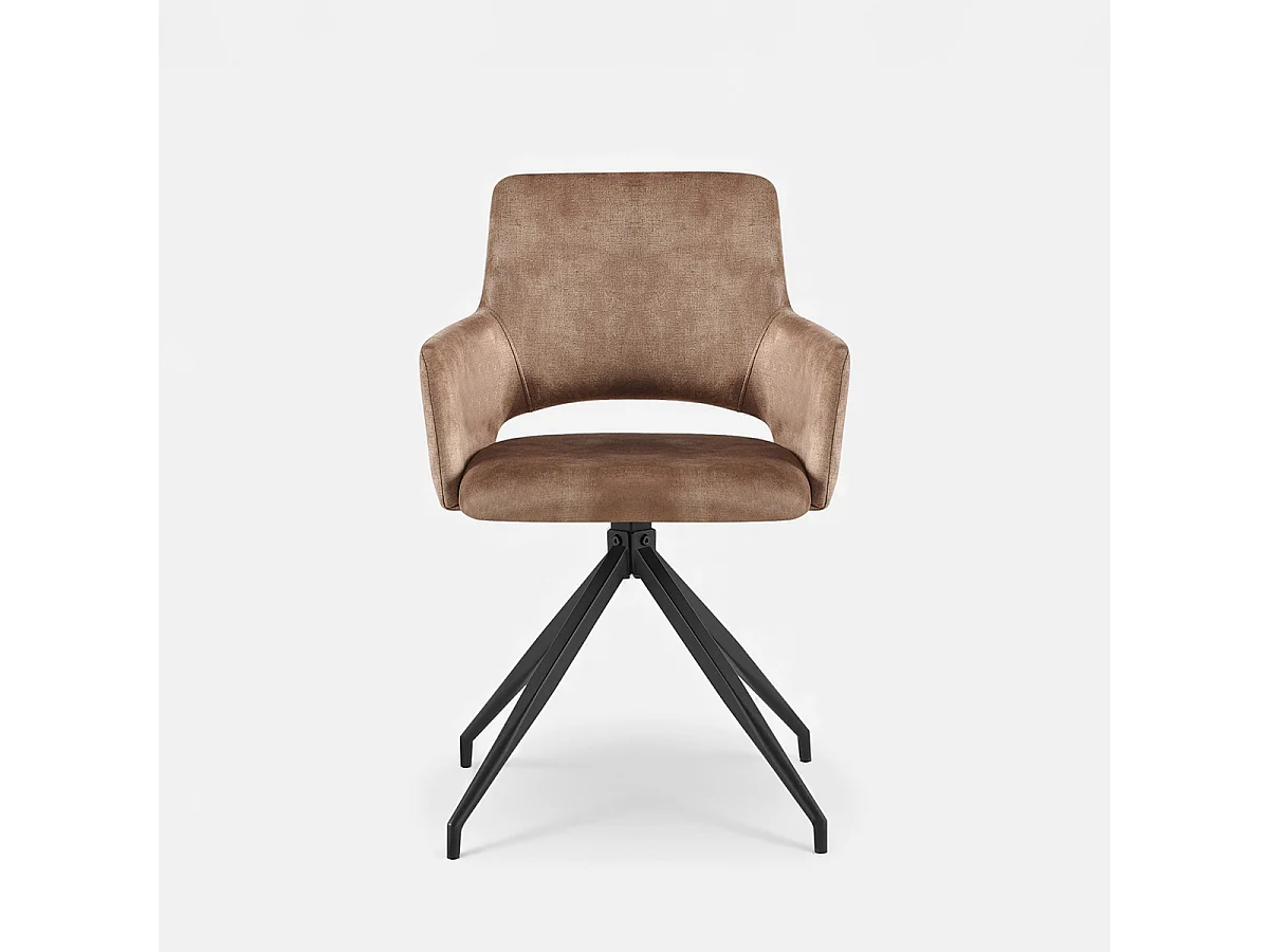 Sillón de tela efecto terciopelo con patas de metal Lysandra - Bronze