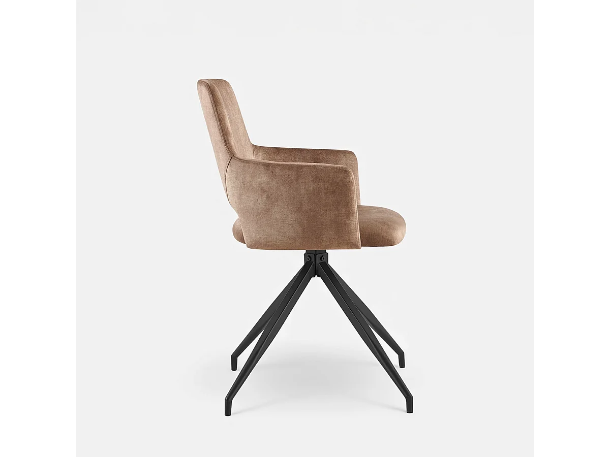 Sillón de tela efecto terciopelo con patas de metal Lysandra - Bronze