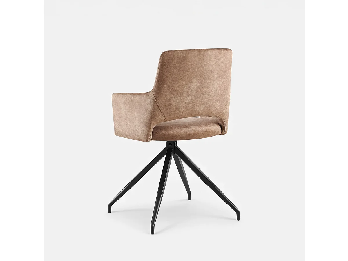 Sillón de tela efecto terciopelo con patas de metal Lysandra - Bronze