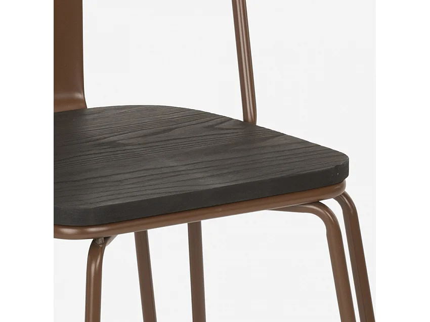 sillas de acero estilo de diseño industrial para bar y cocina ferrum one - Marrón