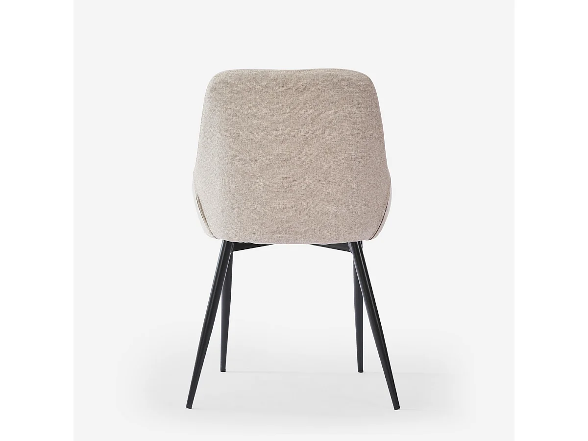 Silla moderna de cocina de tela con patas de metal color negro Piros - Beige