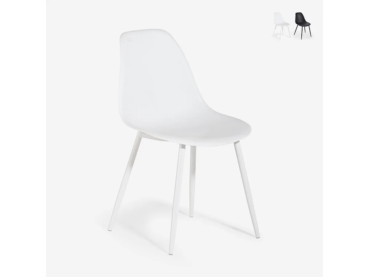 Sedia elegante per cucina e sala da pranzo in polipropilene Lusar - Bianco