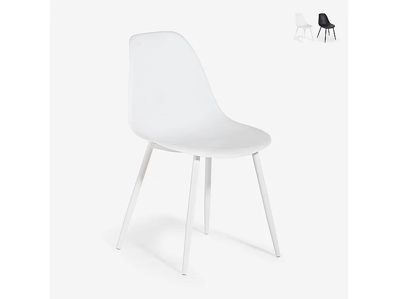 Sedia elegante per cucina e sala da pranzo in polipropilene Lusar - Bianco