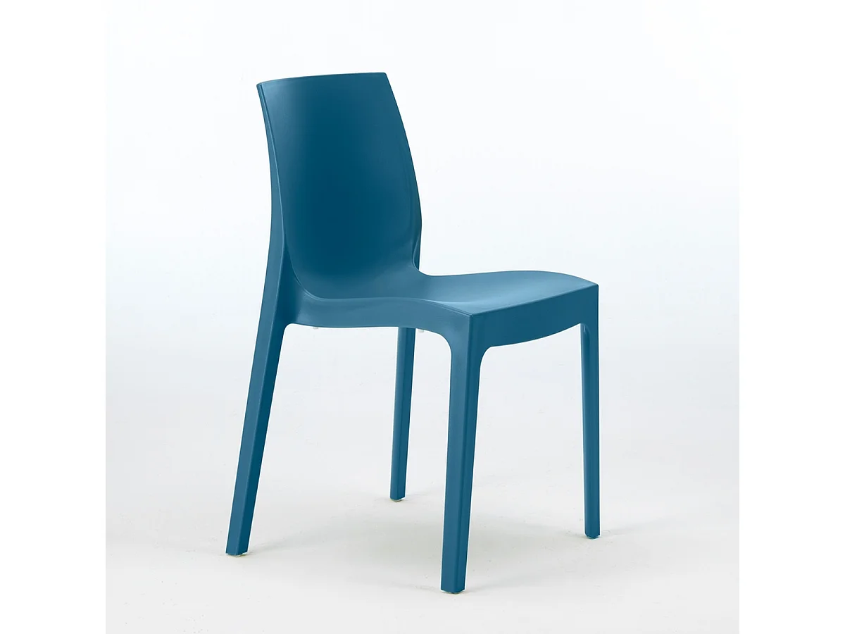 Chaise en polypropylène empilable Salle à Manger café bar Rome Grand Soleil - Bleu