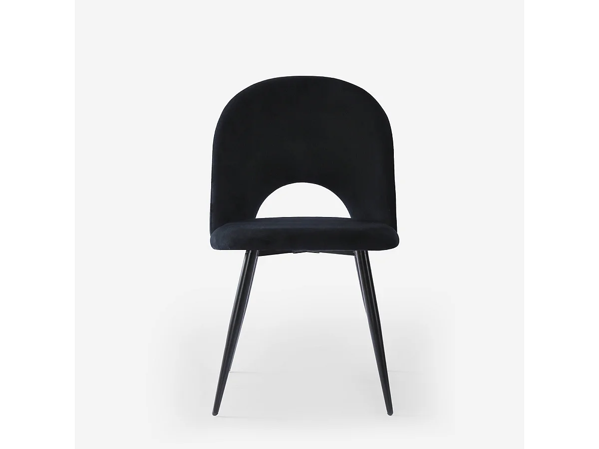 Stuhl modern aus Samt gepolstert Esszimmer Küche Zarda - Schwarz