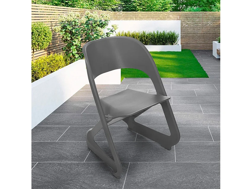 Sedia in plastica design moderno impilabile per bar feste ed eventi pubblici Nest - Grigio