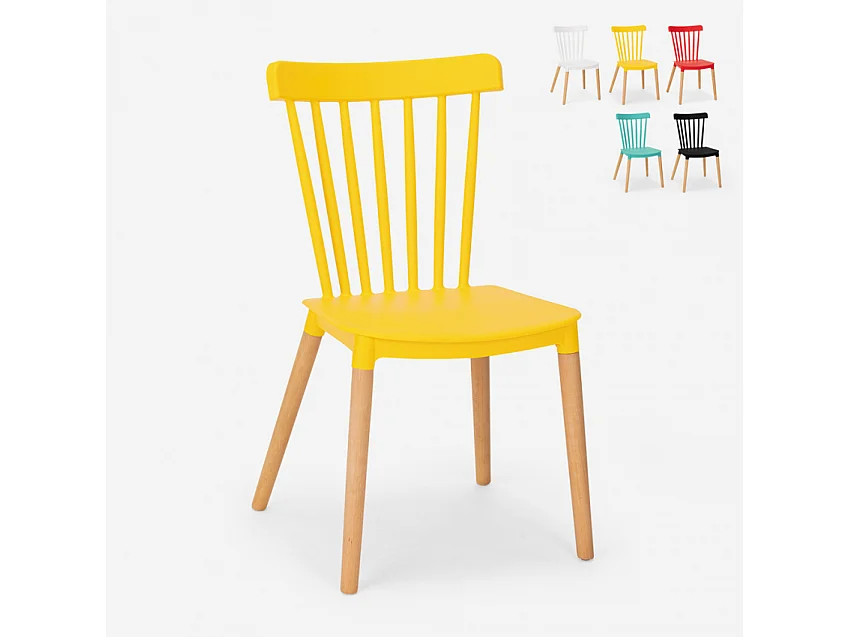 Holz Stuhl aus Polypropylen in modernem Design Restaurant Bar Küche Praecisura - Gelb