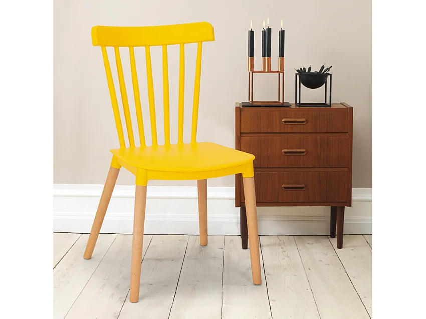 Holz Stuhl aus Polypropylen in modernem Design Restaurant Bar Küche Praecisura - Gelb