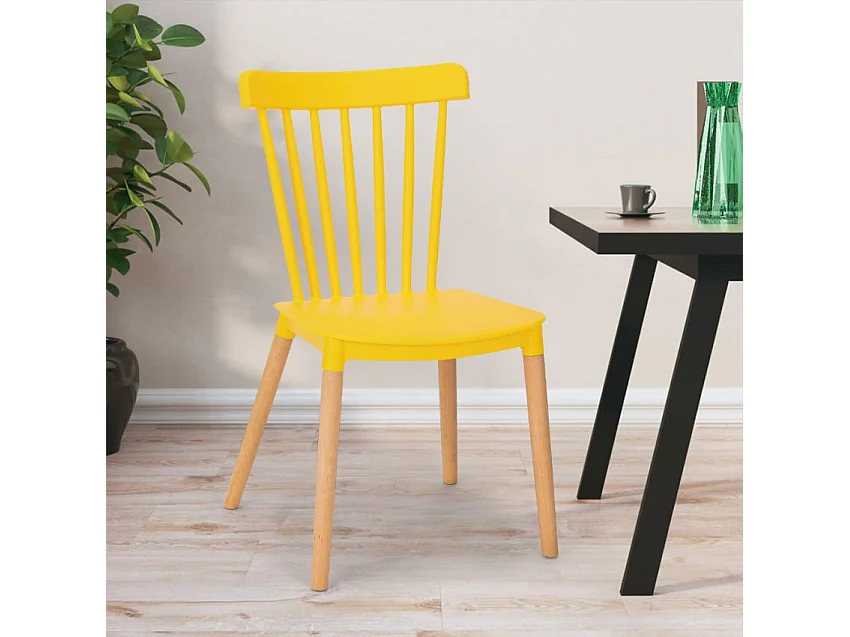 Holz Stuhl aus Polypropylen in modernem Design Restaurant Bar Küche Praecisura - Gelb