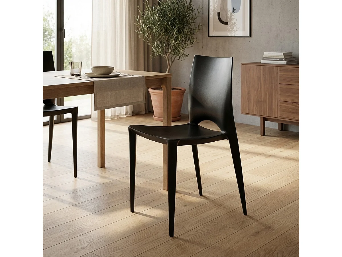 Sedia bar ristorante giardino esterno in polipropilene moderno Color - Nero