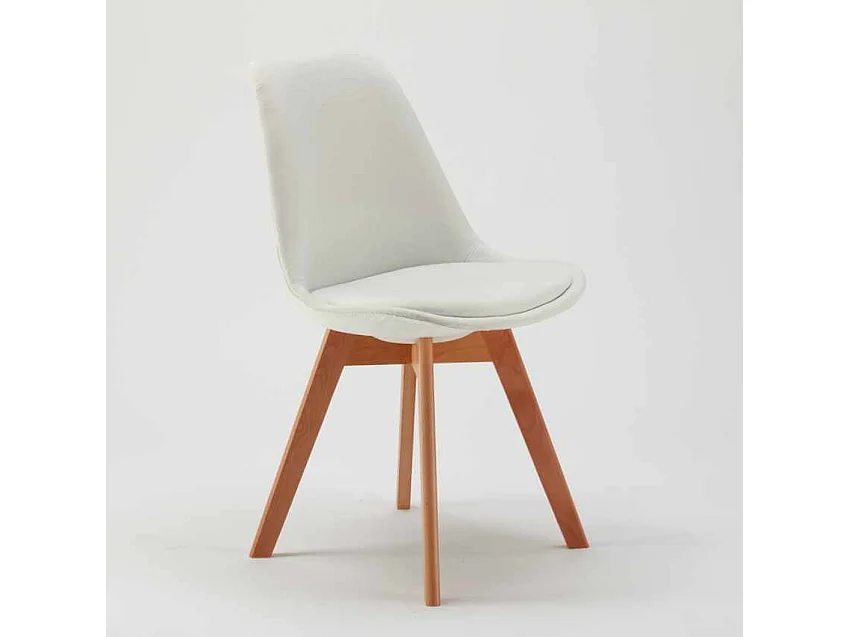 sedie con cuscino tessuto design scandinavo Goblet per cucina e bar nordica plus - Bianco