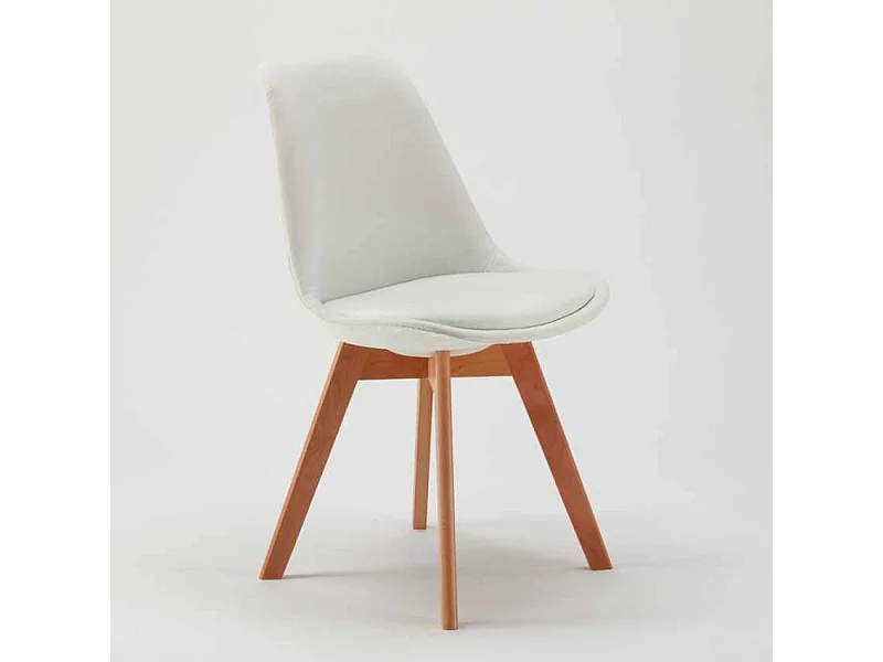sedie con cuscino tessuto design scandinavo Goblet per cucina e bar nordica plus - Bianco