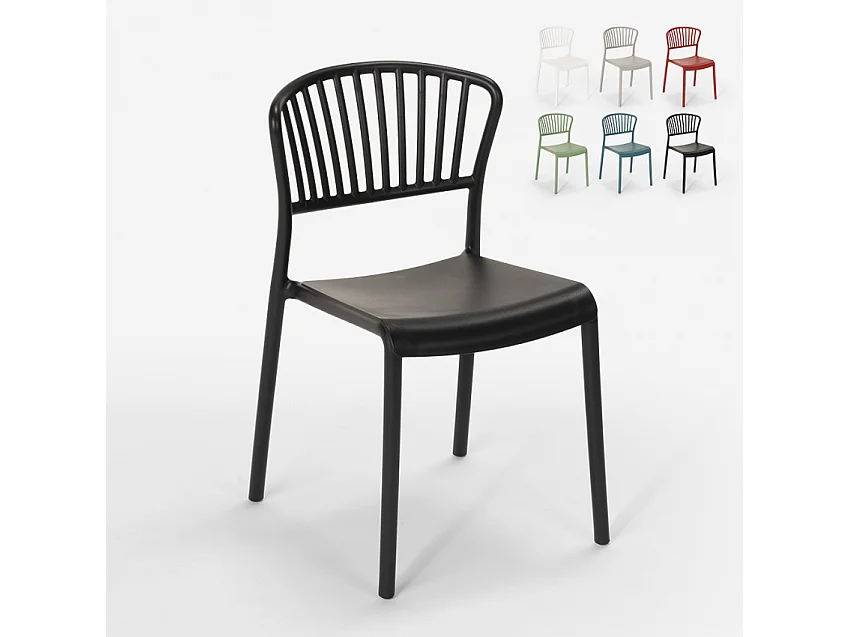 Silla de comedor de diseño moderno para interiores y exteriores Vivienne - Negro