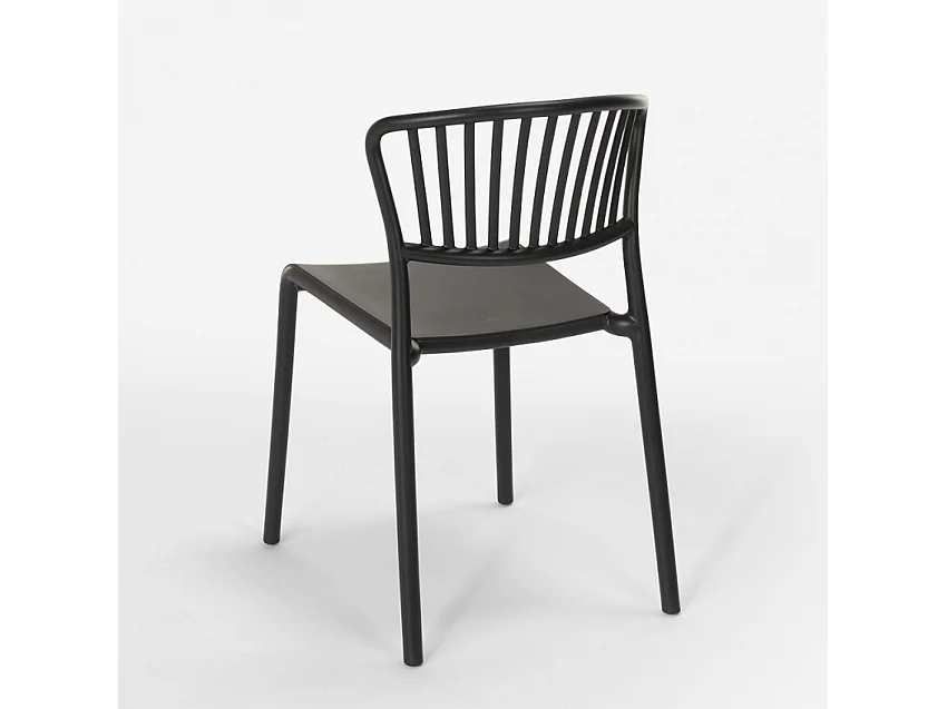 Silla de comedor de diseño moderno para interiores y exteriores Vivienne - Negro