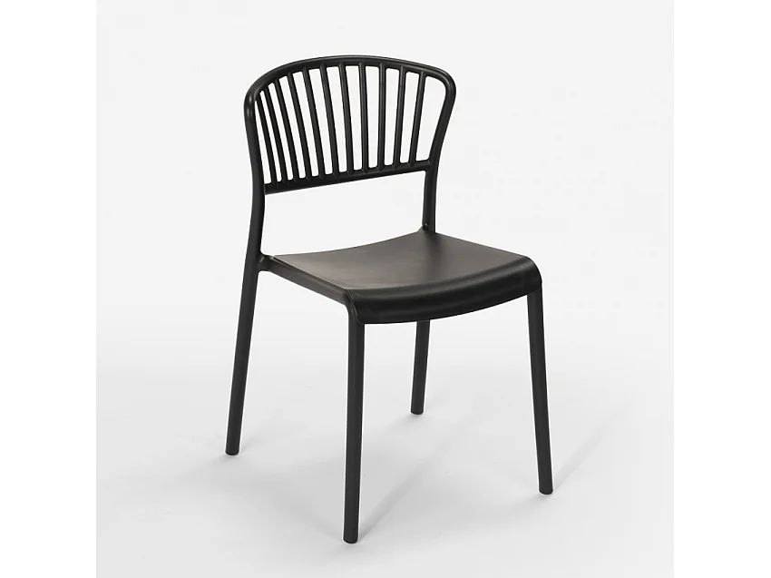 Stuhl in modernem Design aus Polypropylen für Küche Bar Restaurant und Außen Vivienne - Schwarz