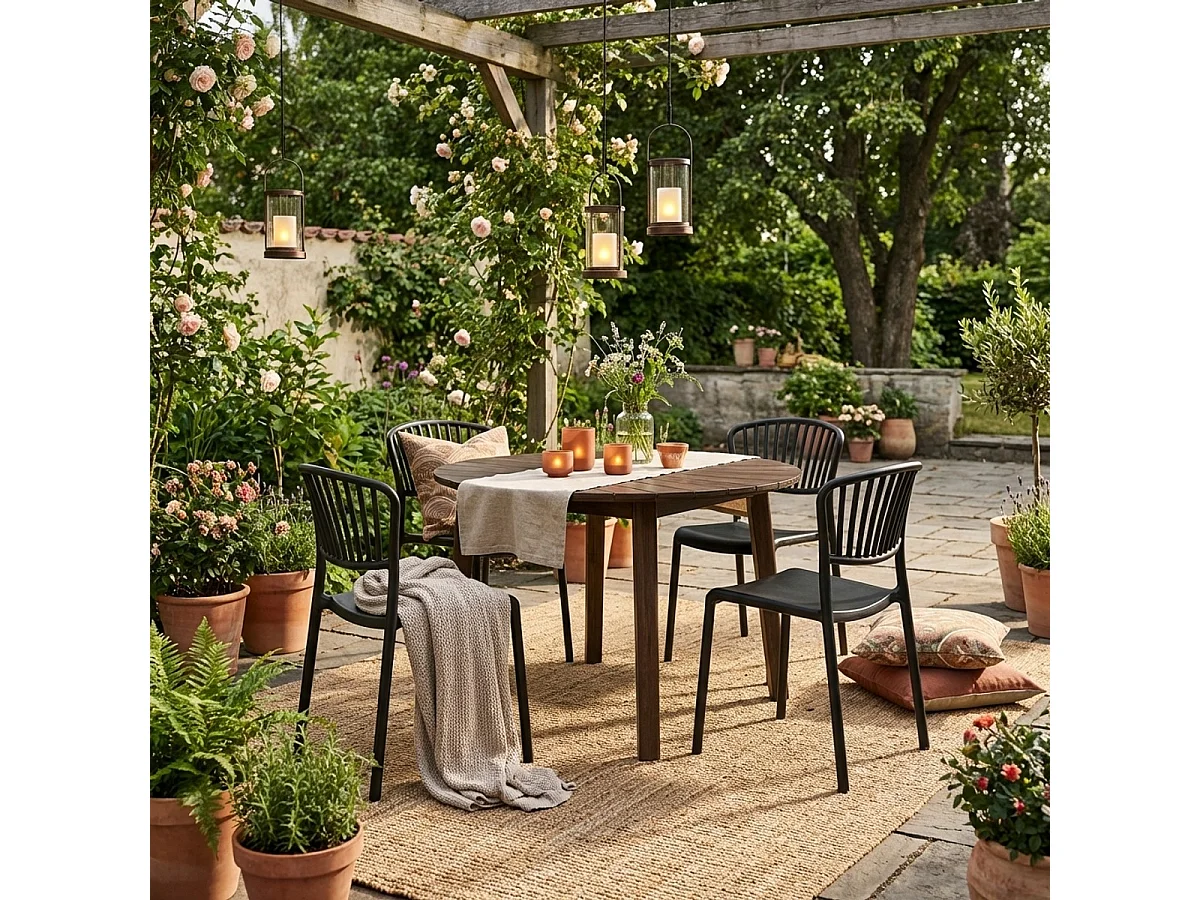 Stuhl in modernem Design aus Polypropylen für Küche Bar Restaurant und Außen Vivienne - Schwarz