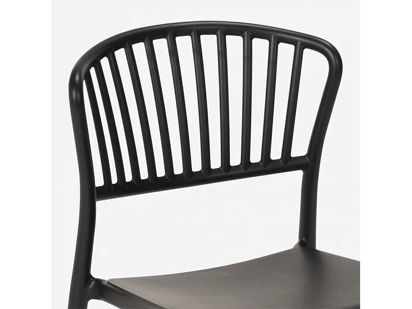 Stuhl in modernem Design aus Polypropylen für Küche Bar Restaurant und Außen Vivienne - Schwarz