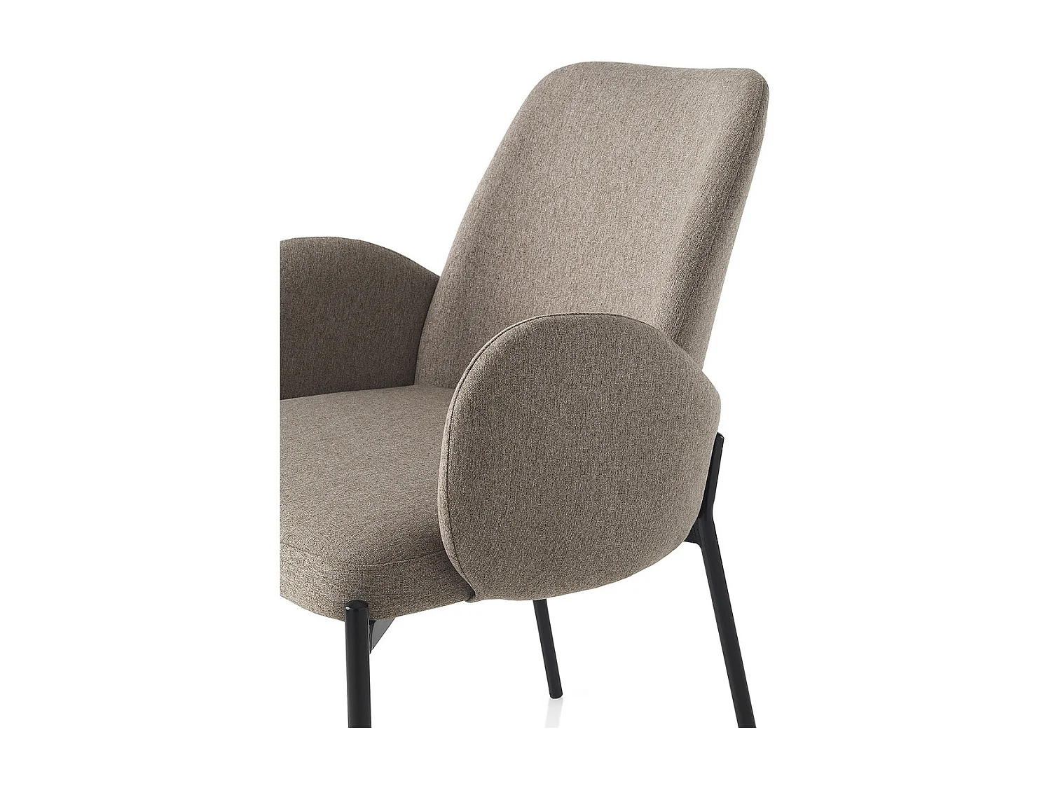 2 x Küchenstühle modern gepolstert aus Stoff mit Armlehnen Antea - Braun