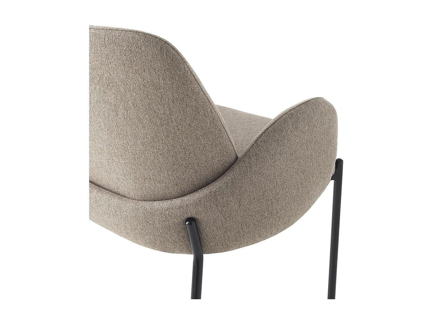 2 x Küchenstühle modern gepolstert aus Stoff mit Armlehnen Antea - Braun