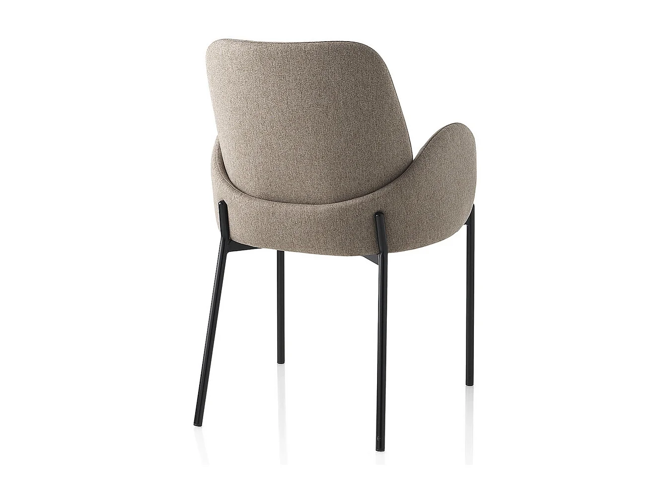 2 x Küchenstühle modern gepolstert aus Stoff mit Armlehnen Antea - Braun