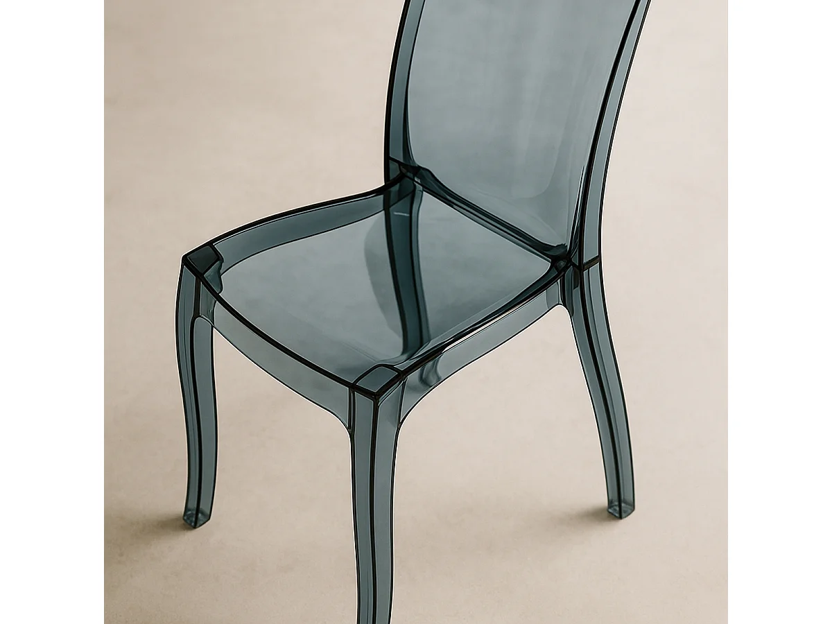 Sedie cucina e bar trasparenti policarbonato impilabile Cristal Light Grand Soleil Design - Trasparente Nero Antracite