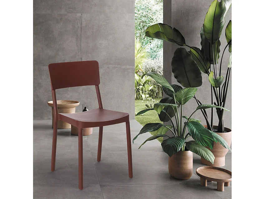 Stuhl aus Polypropylen in modernem Design für Küche Bar Restaurant Garten Liner - Braun