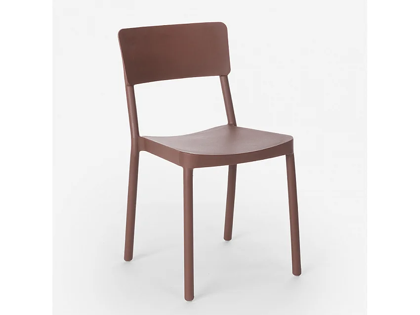 Stuhl aus Polypropylen in modernem Design für Küche Bar Restaurant Garten Liner - Braun