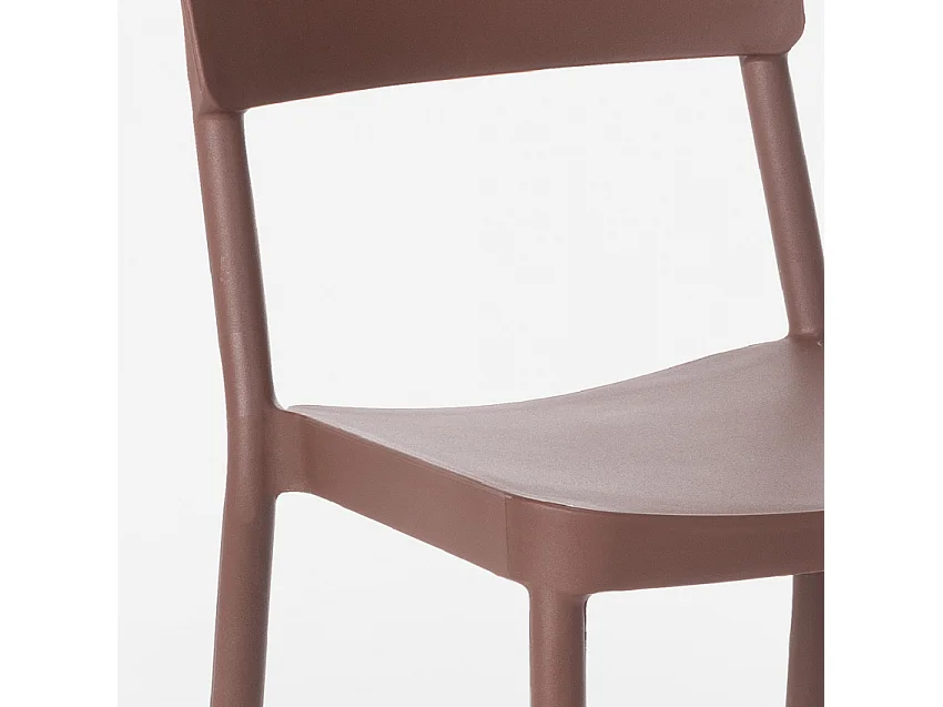 Stuhl aus Polypropylen in modernem Design für Küche Bar Restaurant Garten Liner - Braun