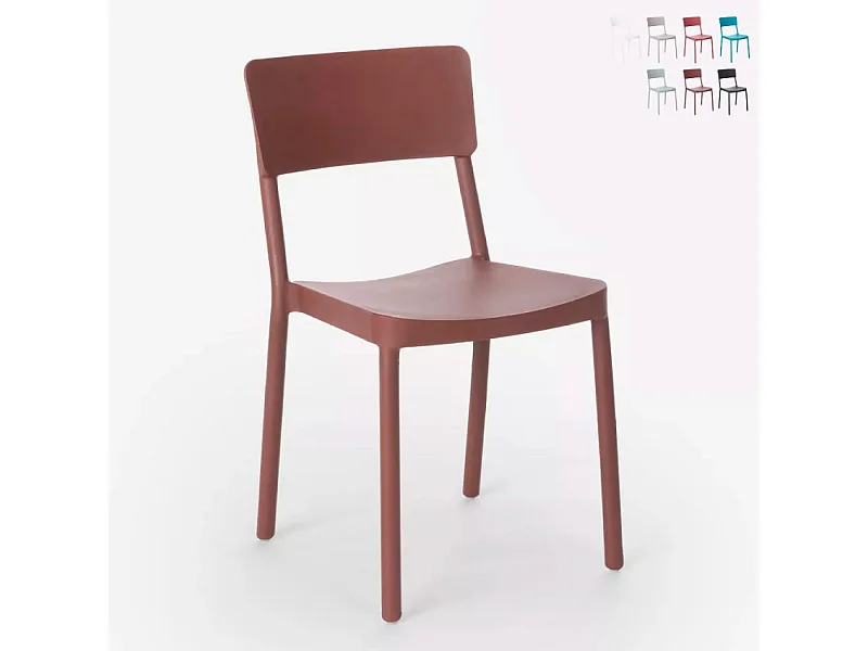 Chaise de cuisine bar restaurant et jardin au design moderne Liner - Marron